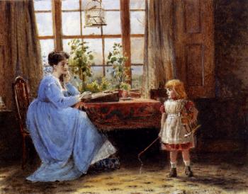 喬治 古德溫 基爾伯恩 A Mother And Child In An Interior